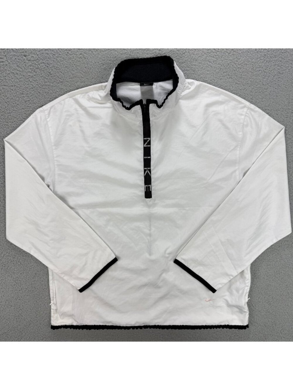 Nike Jacket Mens Large L White 1/2 Zip Windbreaker Track Pullover Vintage 90s